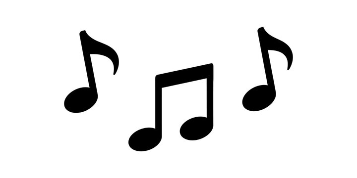 Musical notes icon for sound, melody, and entertainment concepts.