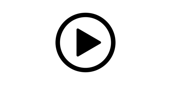 Play button icon for media playback and video start.