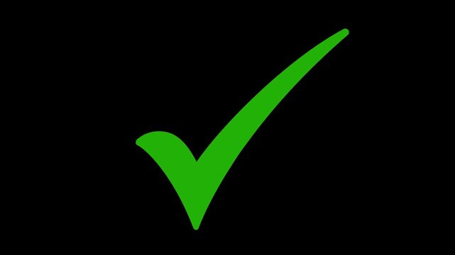 Green check mark, isolated on transparent tick symbols, checklist signs, and an approval badge. Flat and modern checkmark animated.