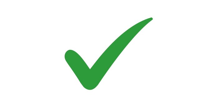 Green check mark, isolated on transparent tick symbols, checklist signs, and an approval badge. Flat and modern checkmark animated.