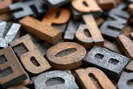 The Letterpress Blocks: A Rustic Wooden and Metal Alphabet Closeup
