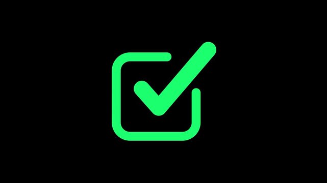 Green check mark, isolated on transparent tick symbols, checklist signs, and an approval badge. Flat and modern checkmark animated.