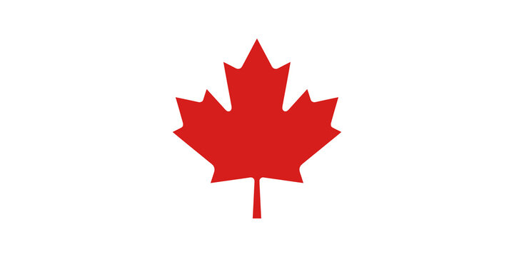 Red maple leaf symbol for Canadian culture and identity.