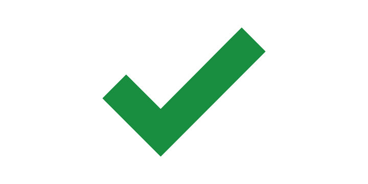 Green checkmark sign isolated on transparent background.
