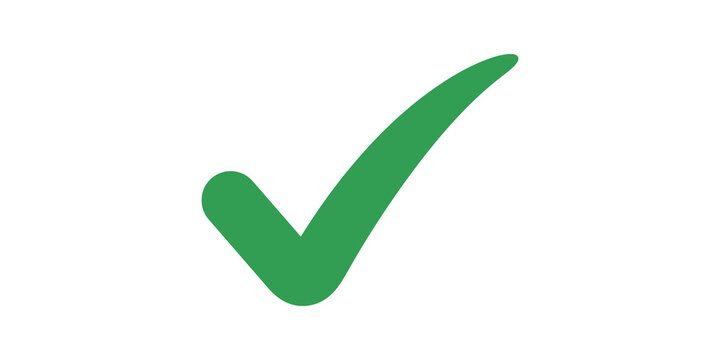 Green check mark symbol on transparent background for confirmation.