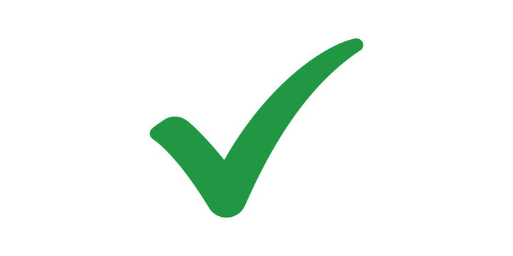 Green check mark confirming agreement with approval symbol.