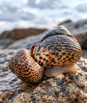 Snails on a Wet Coastal Rock