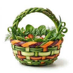 Fototapeta premium Vegetable Basket Made With Leaf 