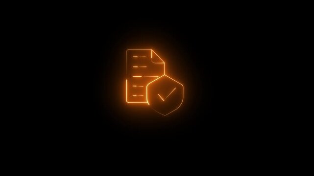 Document protection icon with checkmark isolated on transparent background for security verification