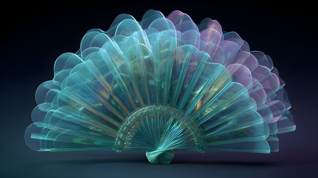 Semi circular fan made of thin glass panes