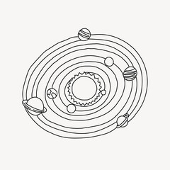 Solar system line art illustration © Rawpixel.com