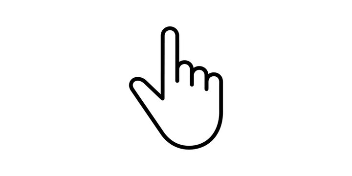 Hand with index finger pointing for cursor or selection icon.