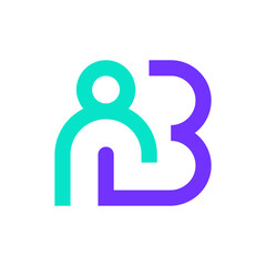 Letter B people simple modern logo design © Jos Logo