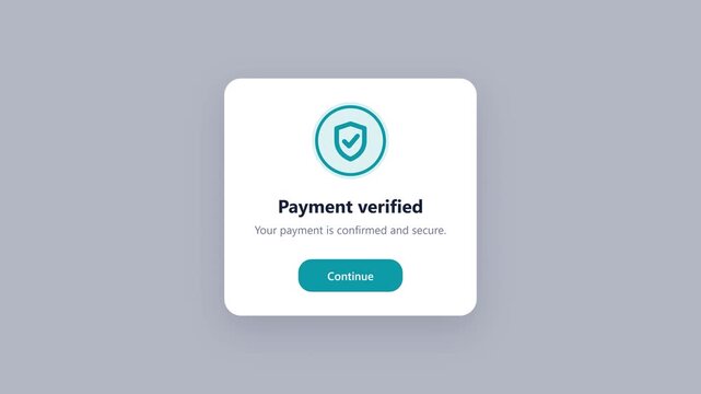 Payment Verified Confirmation Popup Animation
