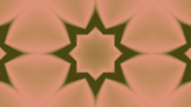 Abstract geometric star pattern in muted green and peach tones