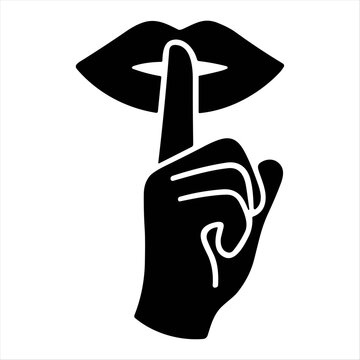 Keep silent icon on white background | Silent silhouette for web, infographic, apps, presentation | Keep silent vector symbol