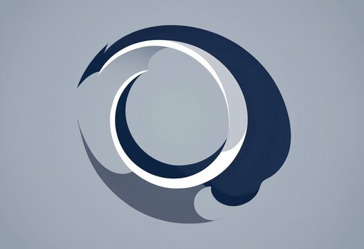 Abstract circular arrow design on light gray background, symbolizing cycle or refresh