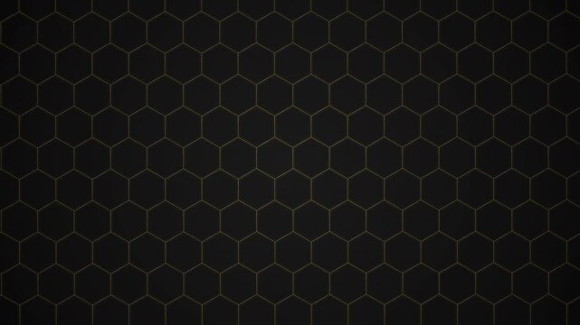 Elegant black grey hexagon pattern golden metallic striped grid