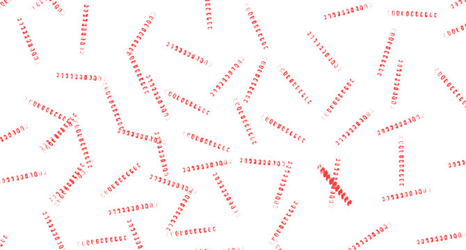 Red digital binary code pattern isolated on transparent background