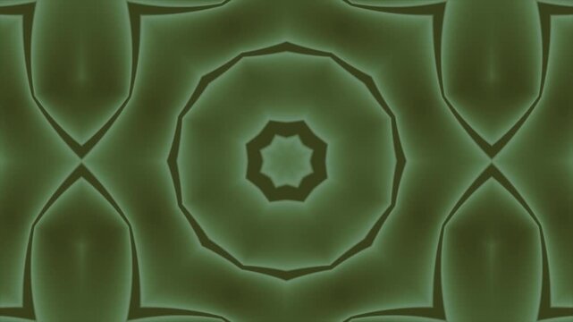 Abstract green geometric pattern with kaleidoscopic shapes