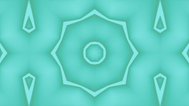 Abstract turquoise geometric kaleidoscope pattern