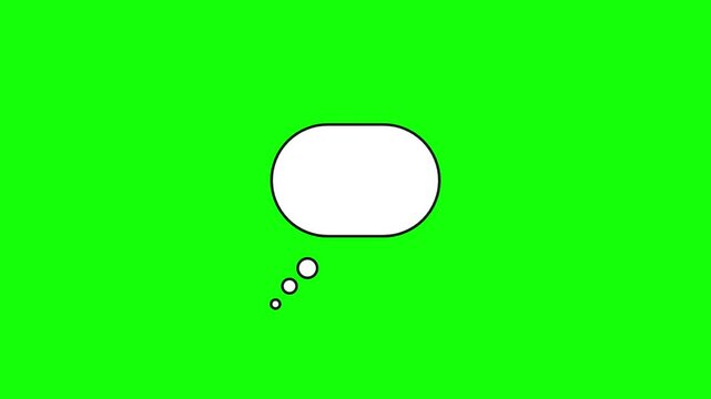 Comic book thought bubble on green screen chroma key background, vector illustration