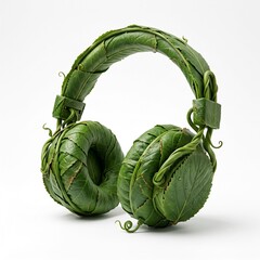 Fototapeta premium Headphone Made With Leaf 