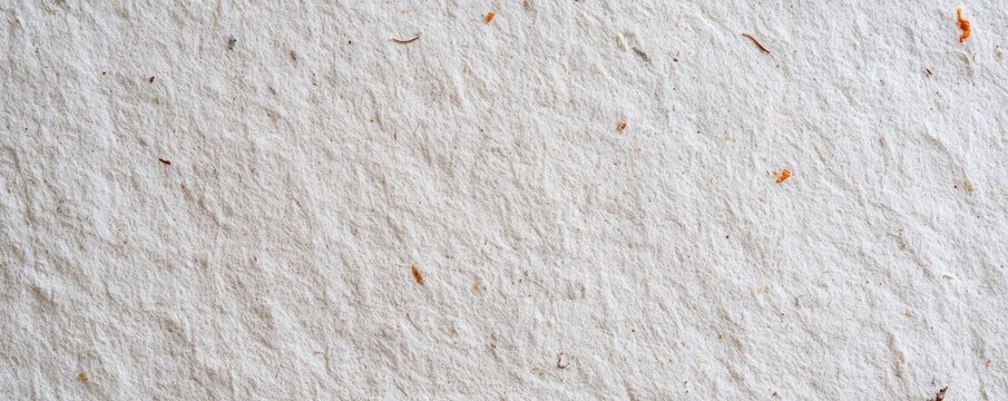 A textured white surface resembling crumpled paper with small orange and brown specks scattered across it.