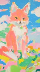 Fototapeta premium Fox painting art backgrounds.