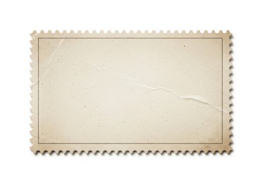 Blank vintage postage stamp with perforated edges