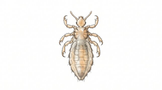 Head Louse Scientific Illustration