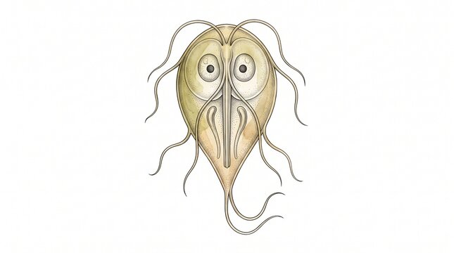 Giardia Parasite Scientific Illustration