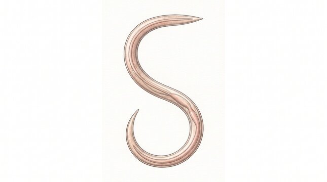 Scientific Illustration of a Roundworm Nematode Parasite