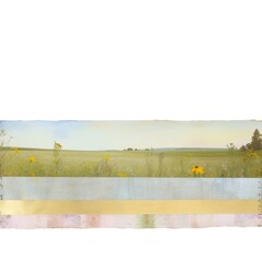 Naklejka premium Meadow ephemera grassland painting outdoors.