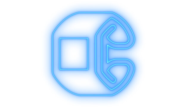 Glowing neon phone call support icon isolated on transparent background. Telephone hotline. Customer contact receiver. Communication dialer. Service button.