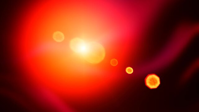 Abstract vibrant light effects with lens flare and 4K render