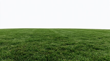 Naklejka premium Neatly mowed green grass field under white sky with copyspace above
