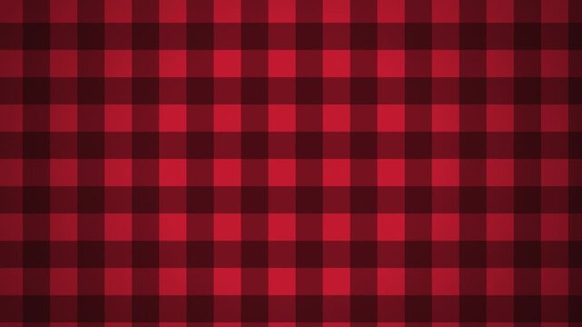 Red buffalo plaid pattern scrolling diagonally, abstract Christmas commercial background seamless loop animation