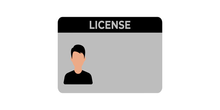 License id card template with human avatar placeholder for corporate identification badge or professional access pass.