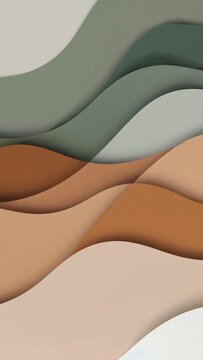 Abstract layered waves in earthy pastel tones