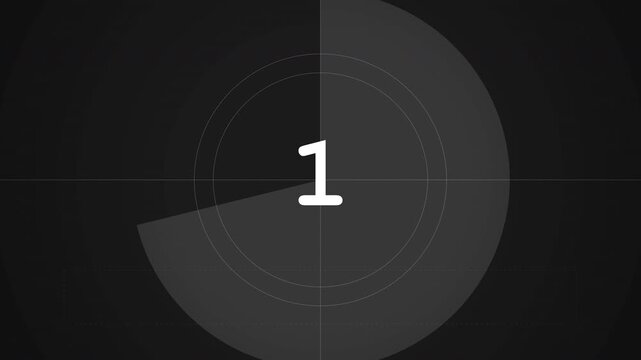 Retro universal film leader countdown nine with copy space