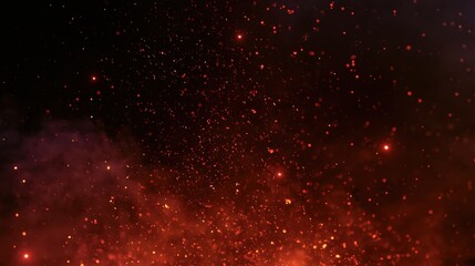 Fototapeta premium The Red Nebula Dust Cloud Shimmering With Cosmic Particles In Space
