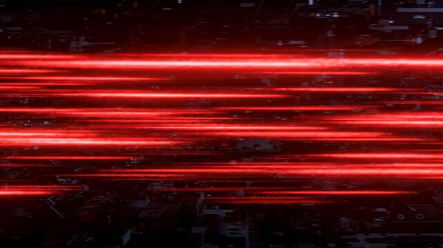 Data stream lines illuminating a dark digital circuit board representing information flow and network connectivity.