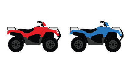 Cartoon ATVs, Red and Blue Side-by-Side Illustration © Rony