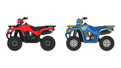Cartoon ATVs, Red and Blue Illustration © Rony