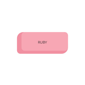 Minimalist soft pink rectangle button features rounded corners and central ruby text label for website interface design and interactive user experience application.