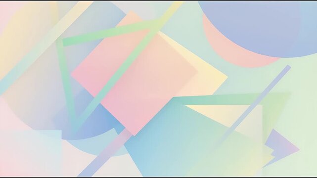 Soft pastel geometric shapes abstract motion graphics video loop background