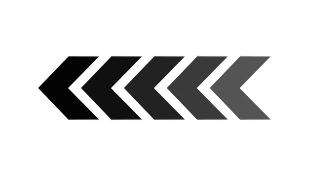 Animated Chevron Arrow Loading Bar Loop on White Background for User Interface Design