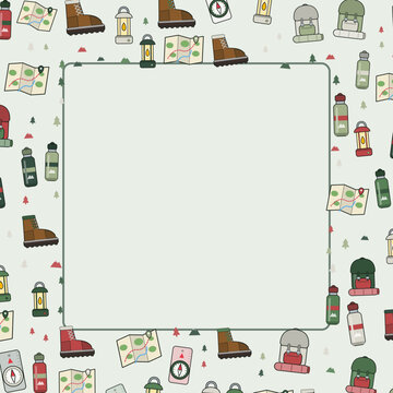 Hiking Gear Frame Border Design