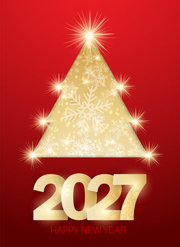 Elegant Christmas Tree 2027. Vector background design.
